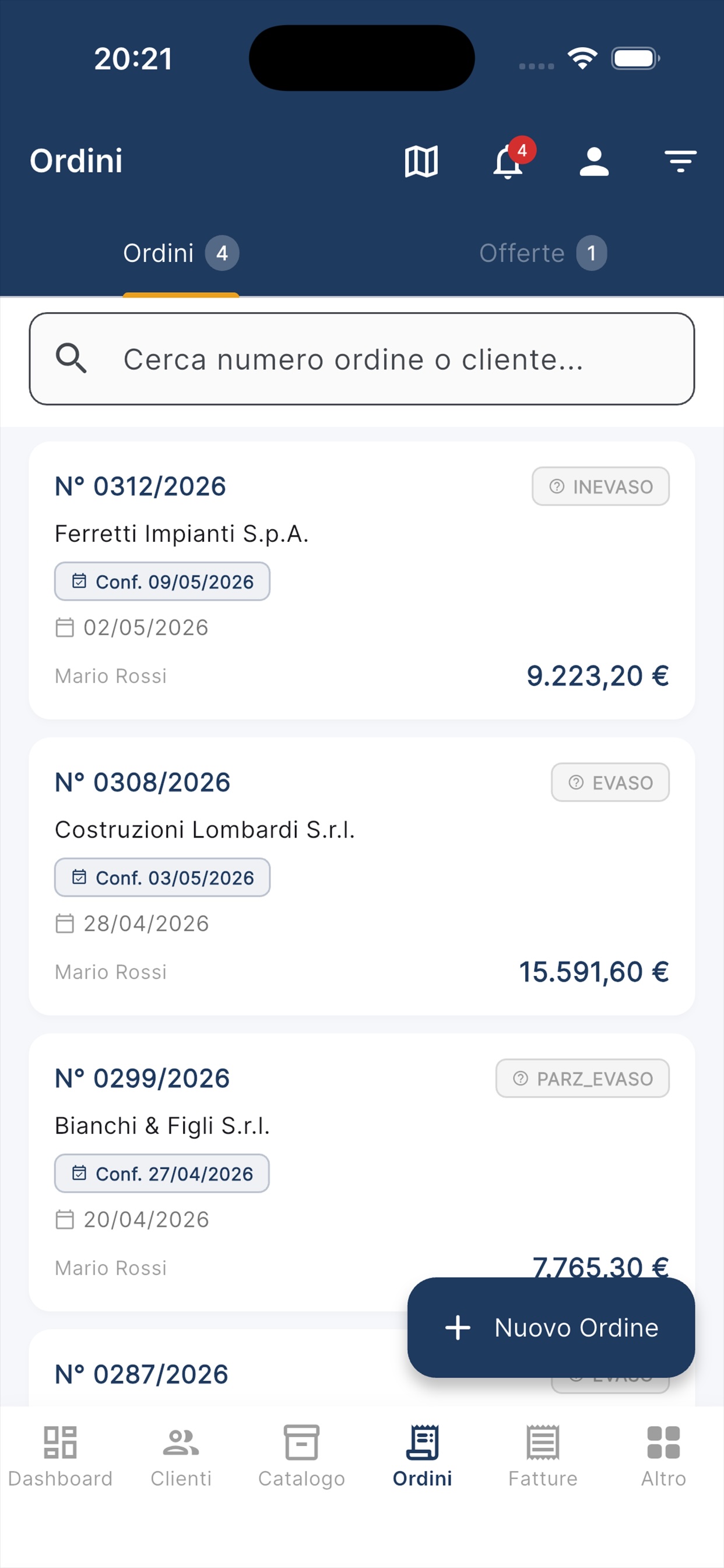 Gestione Ordini